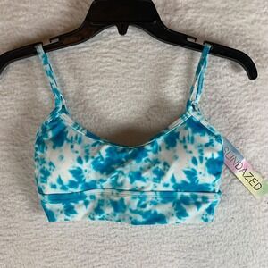 Sundazed Women's Teal Tie-Dyed Mid-line Gianna Bikini Swim Top Size XS NWT 9971